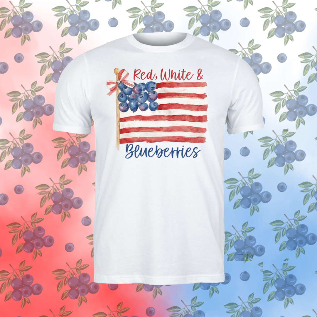 Red White & Blueberries Flag