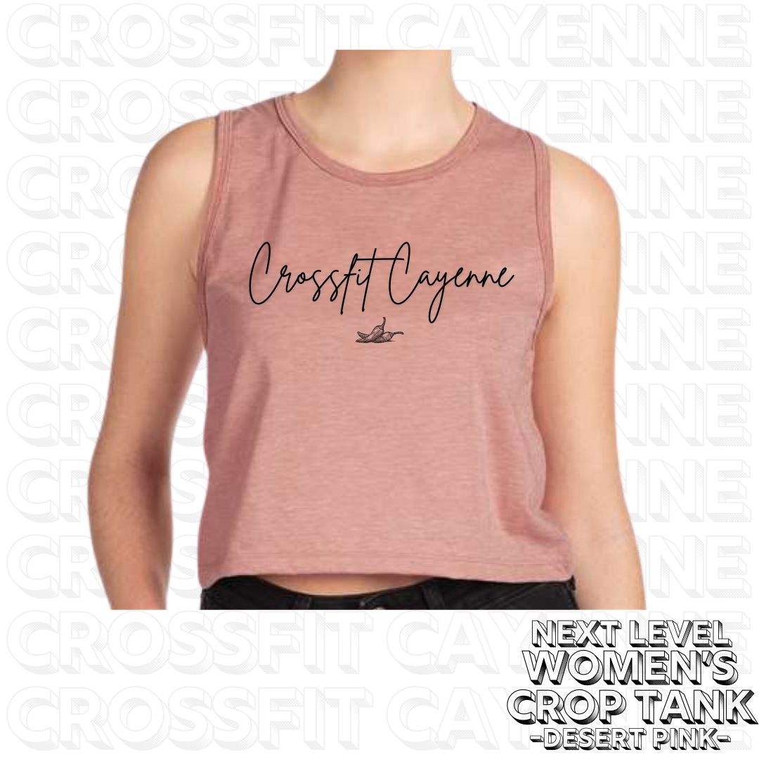 Crossfit Cayenne Simple Logo Women's Next Level Crop Tank