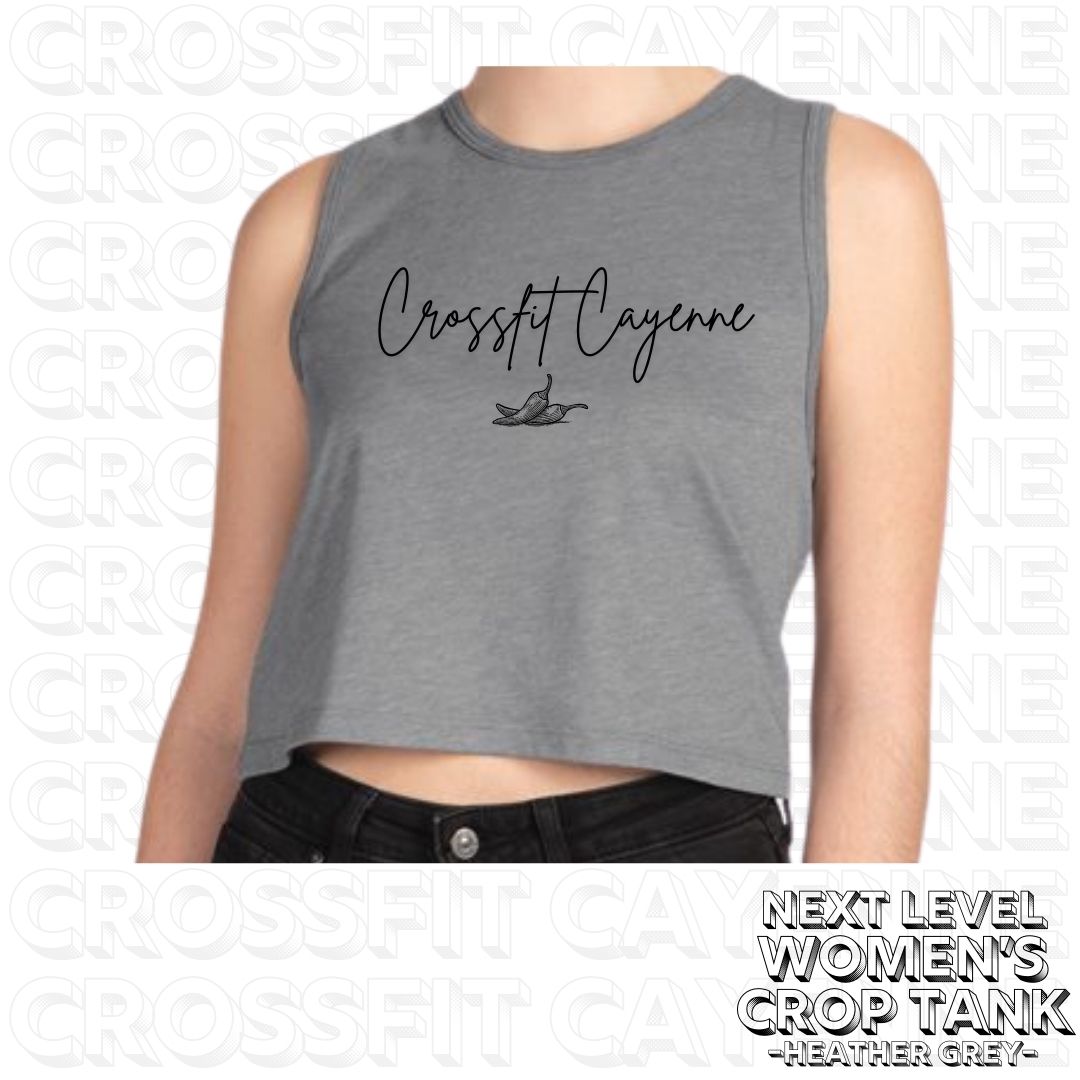Crossfit Cayenne Simple Logo Women's Next Level Crop Tank