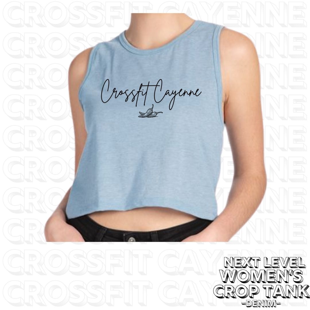 Crossfit Cayenne Simple Logo Women's Next Level Crop Tank