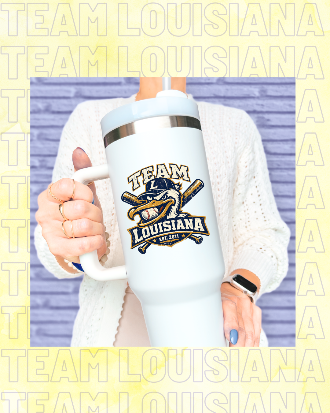Team Louisiana Pelican Grunge Tumbler