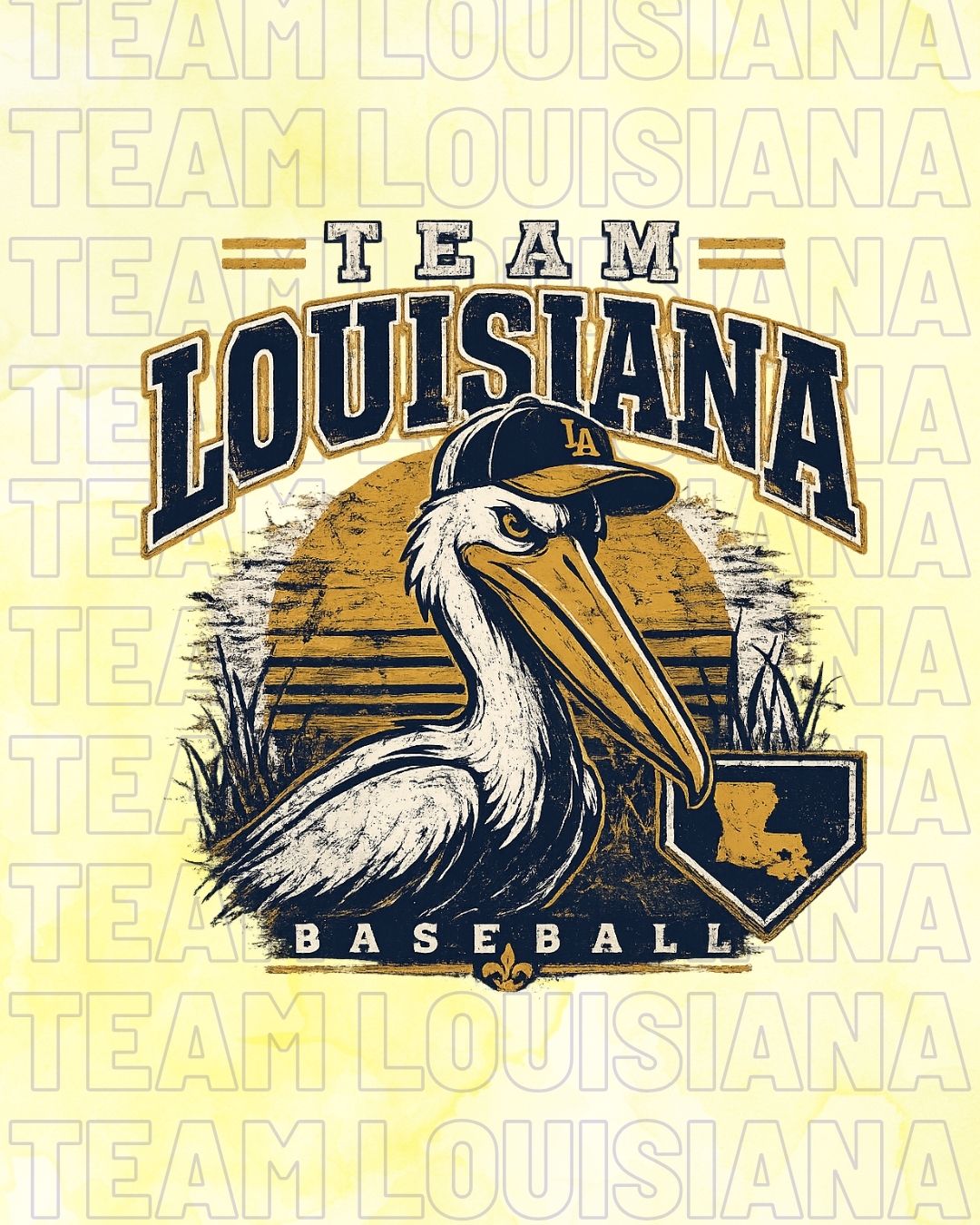 Team Louisiana Sticker- Grunge
