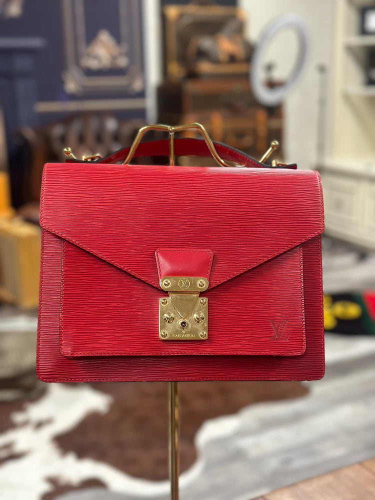 Louis Vuitton Monceau 28 Epi Red With Gold