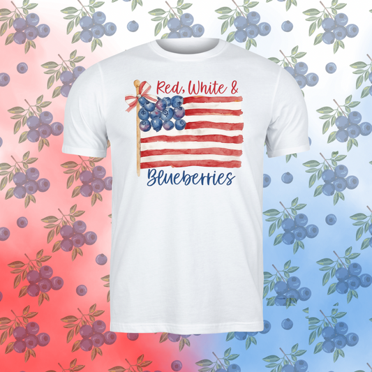 Red White & Blueberries Flag