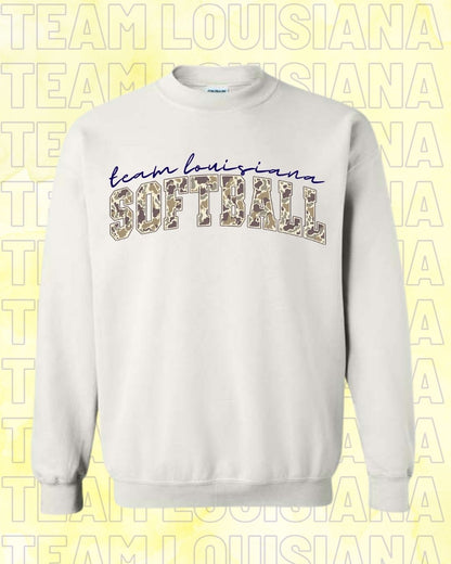 ADULT Team Louisiana camo softball