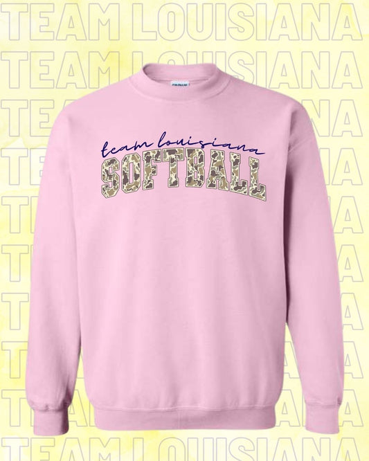ADULT Team Louisiana camo softball