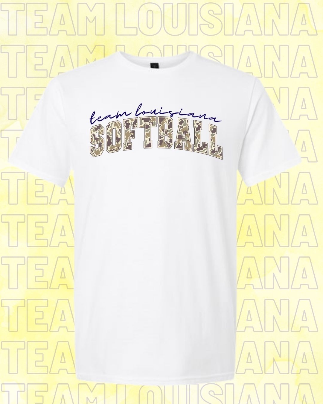 ADULT Team Louisiana camo softball