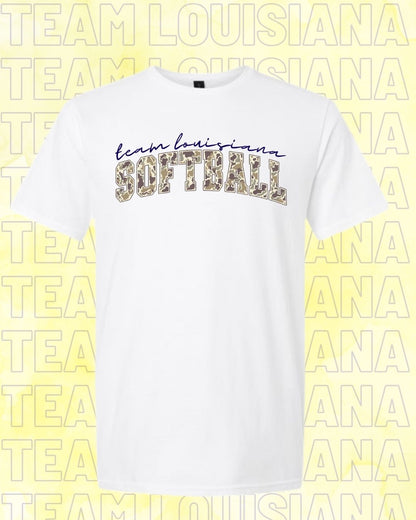 ADULT Team Louisiana camo softball