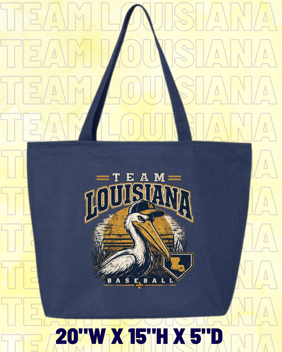 Team Louisiana Tote Pelican Grunge