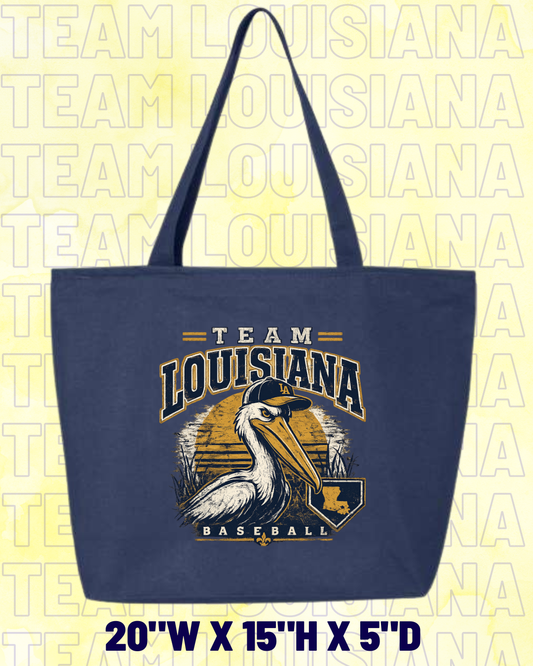 Team Louisiana Tote Pelican Grunge
