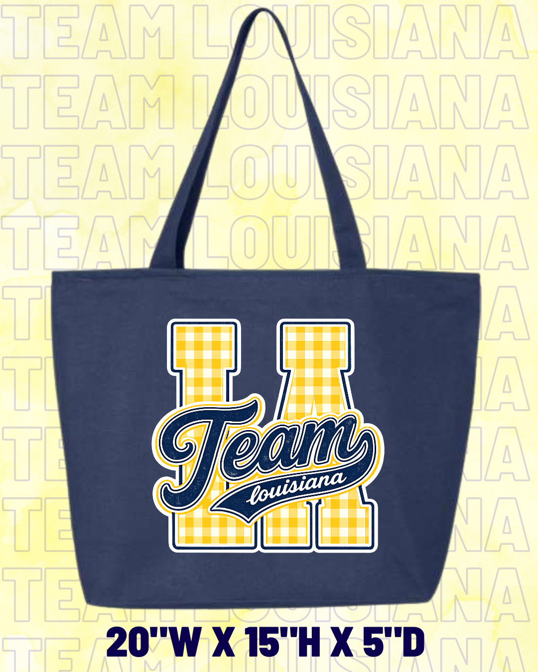 Team Louisiana Tote Gingham