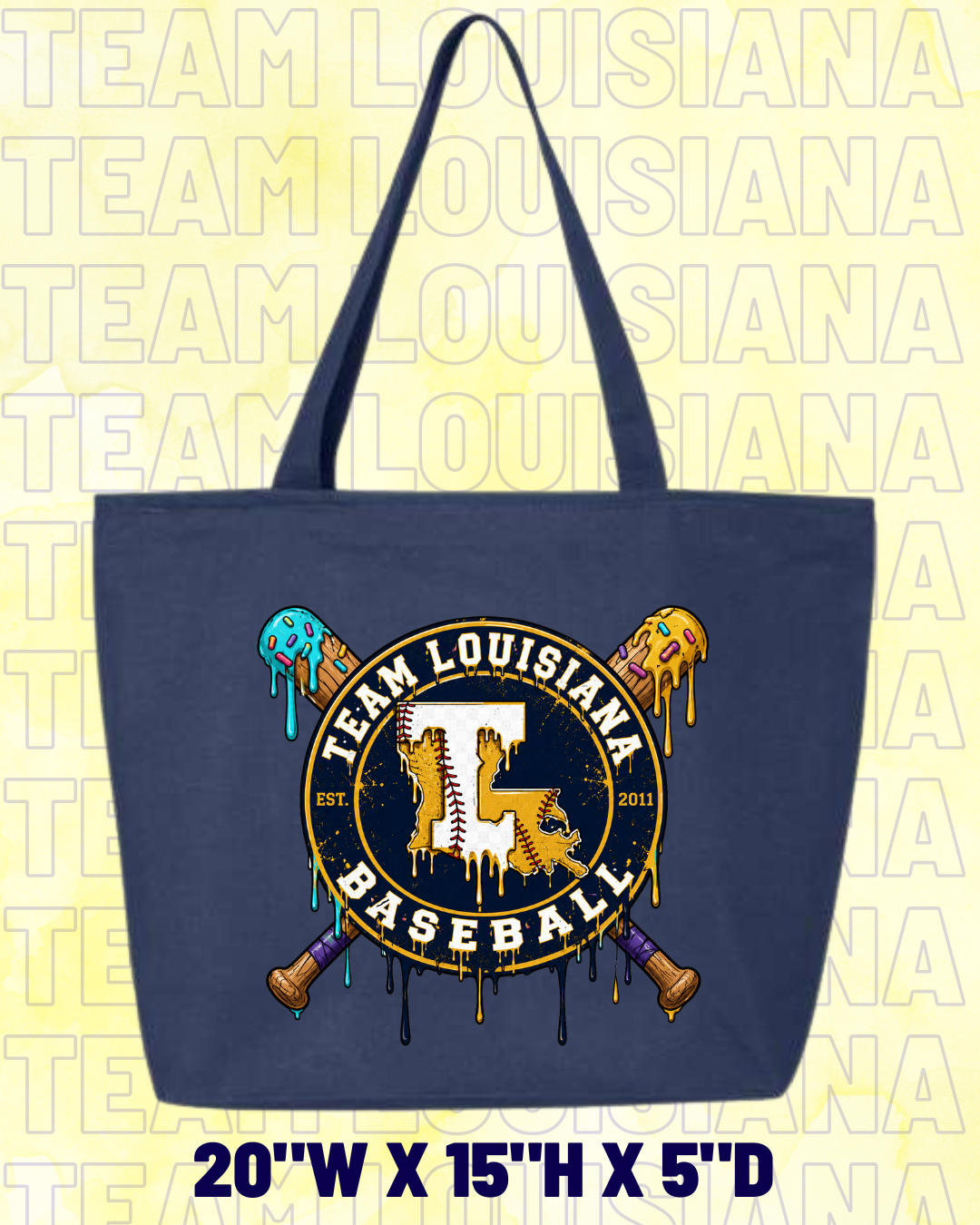 Team Louisiana Tote Baseball Drip