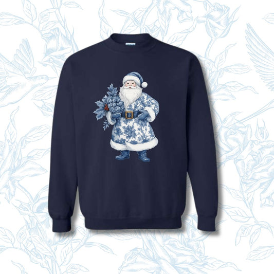 Blue Toile Santa