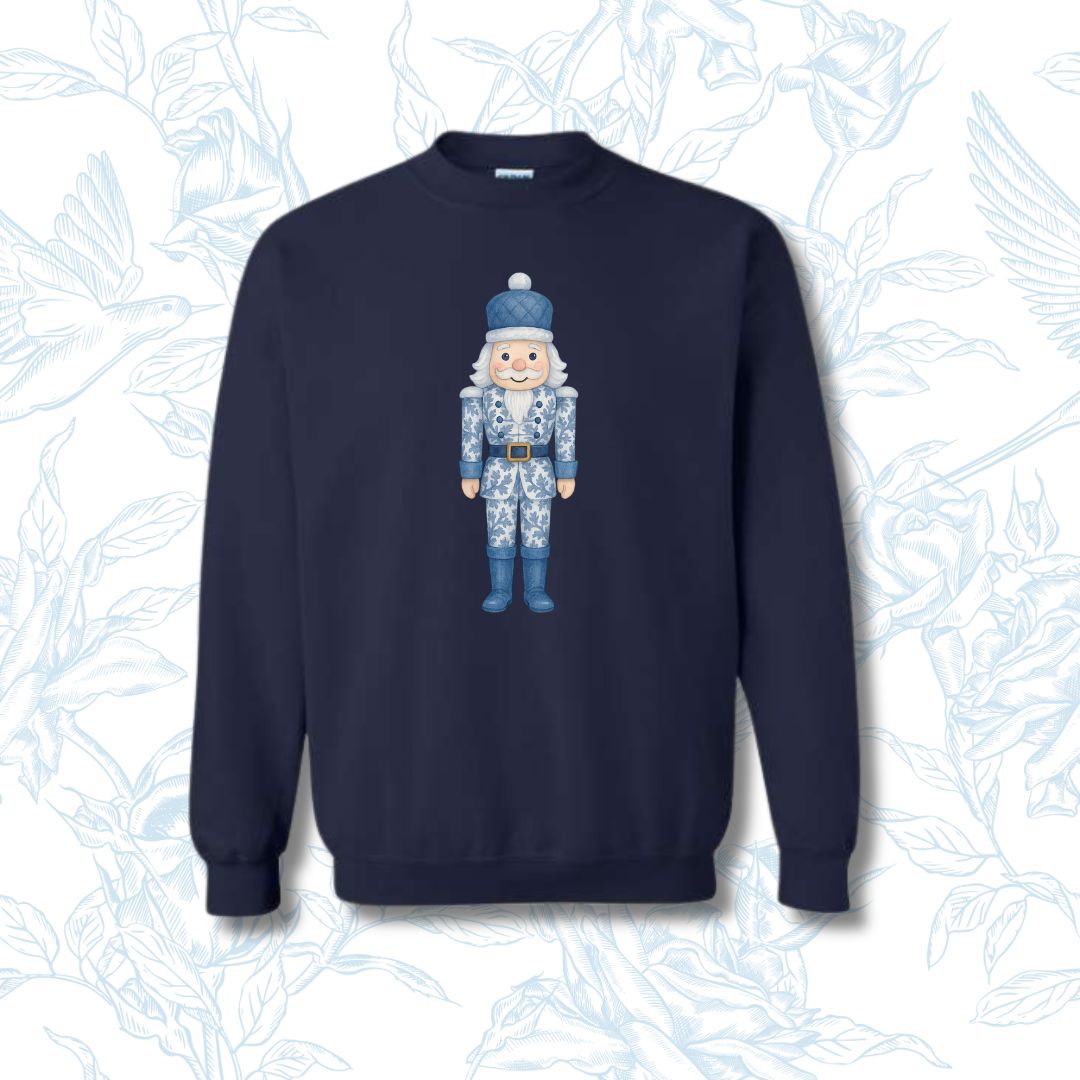 Blue Toile Nutcracker