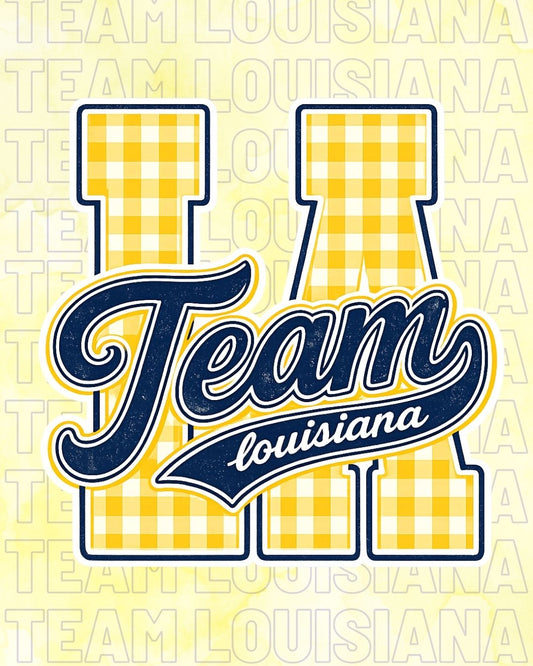 Team Louisiana Sticker- gingham la
