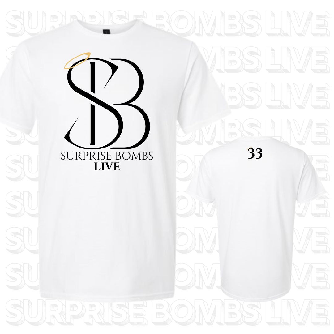 White Black Surprise Bombs Live Tshirt