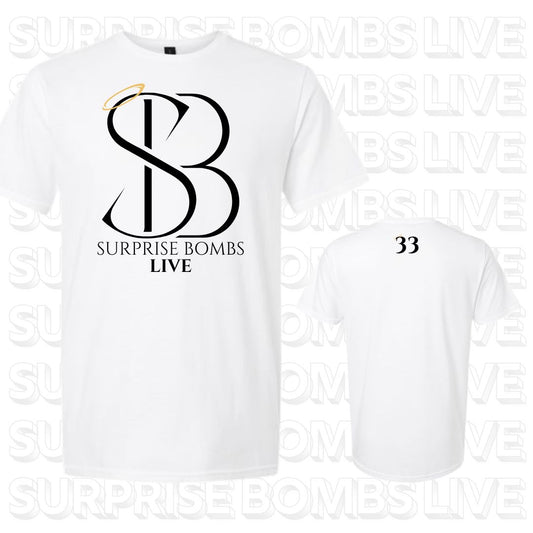 White Black Surprise Bombs Live Tshirt