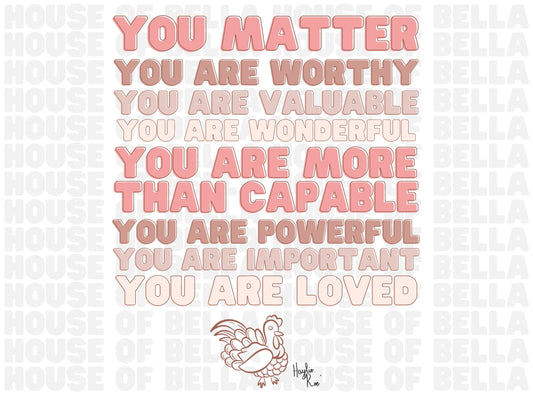 You Matter Turkey Sticker