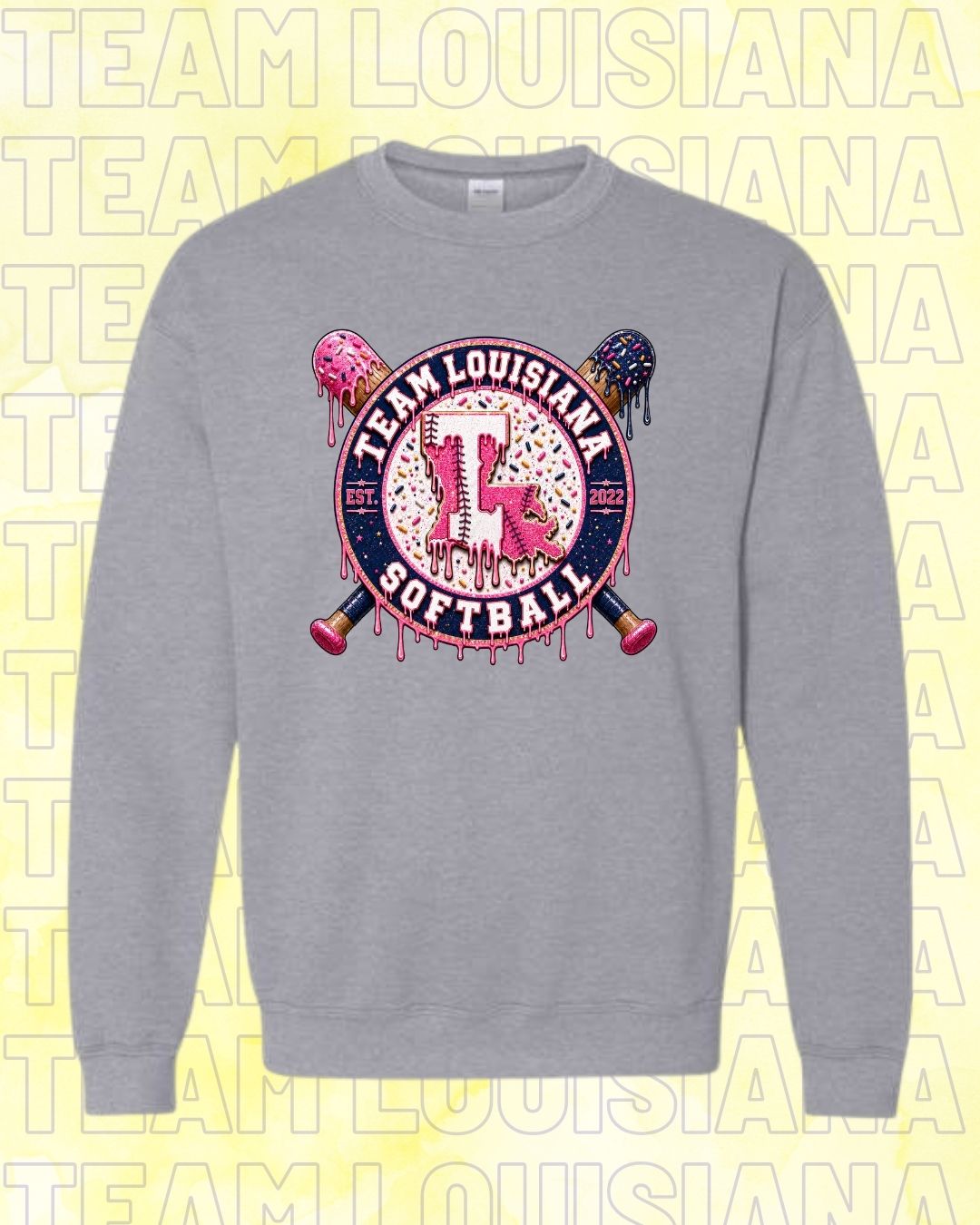 YOUTH Team Louisiana Pink & Navy Drip