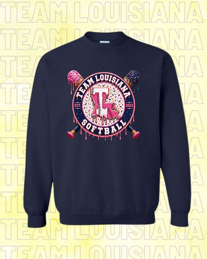 YOUTH Team Louisiana Pink & Navy Drip