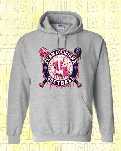 YOUTH Team Louisiana Pink & Navy Drip