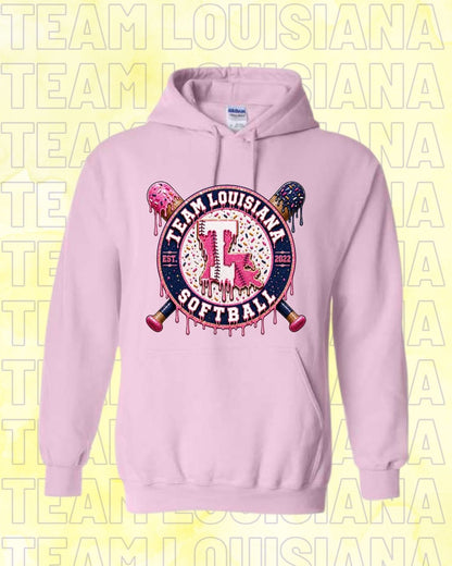 YOUTH Team Louisiana Pink & Navy Drip