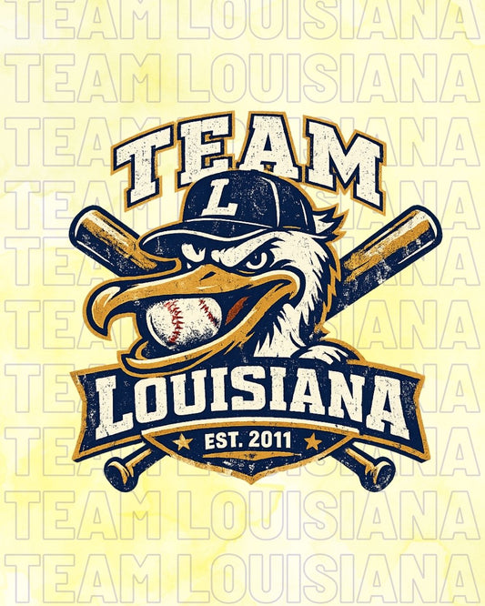 Team Louisiana Sticker- Pelican Grunge