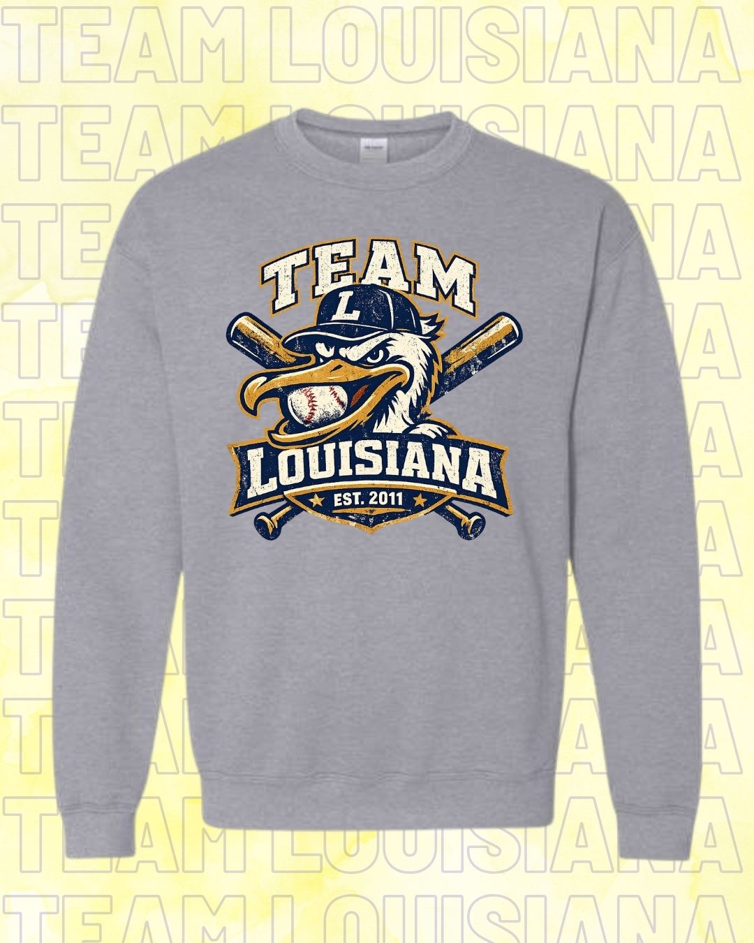 ADULT Team Louisiana Pelican Grunge