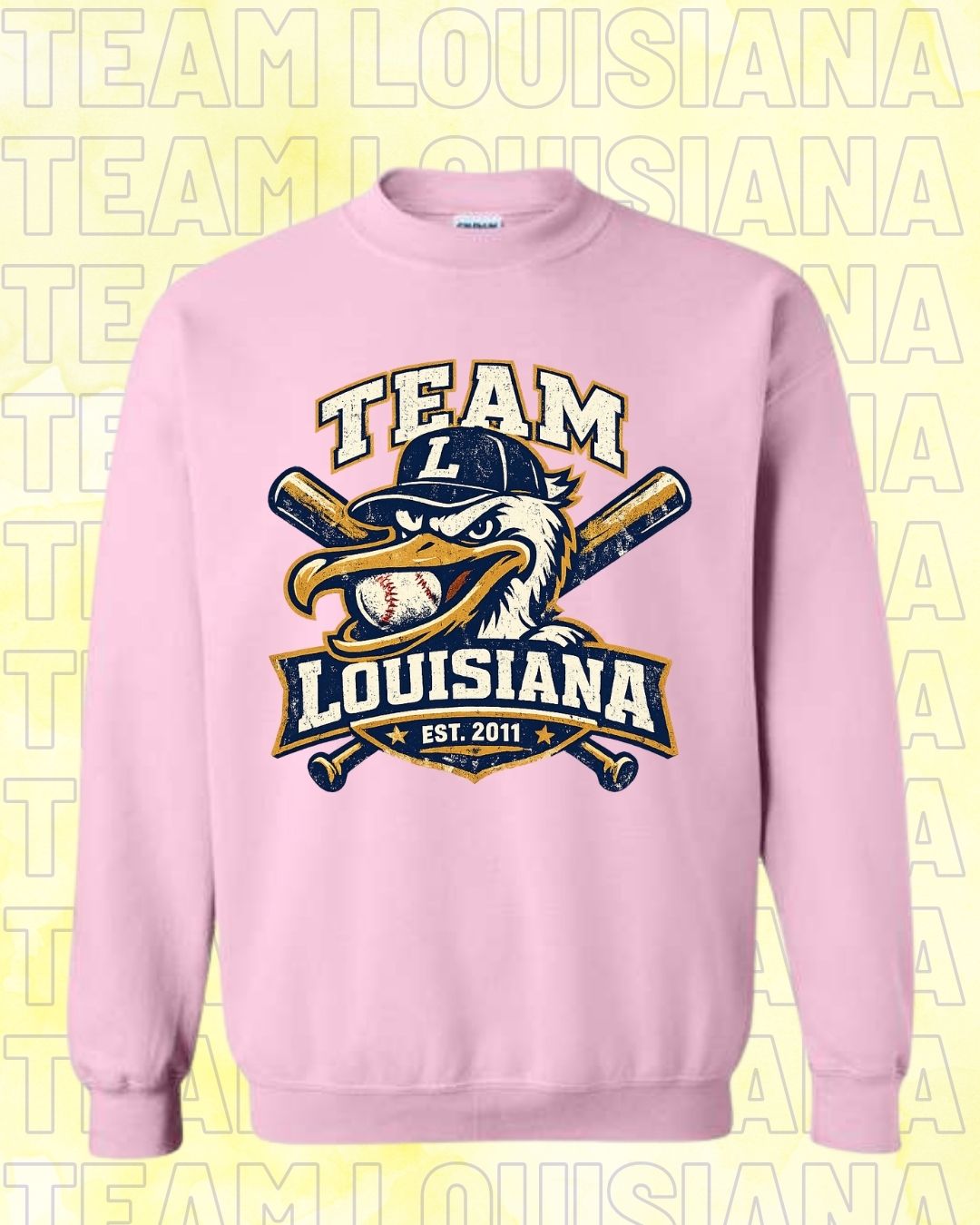 ADULT Team Louisiana Pelican Grunge