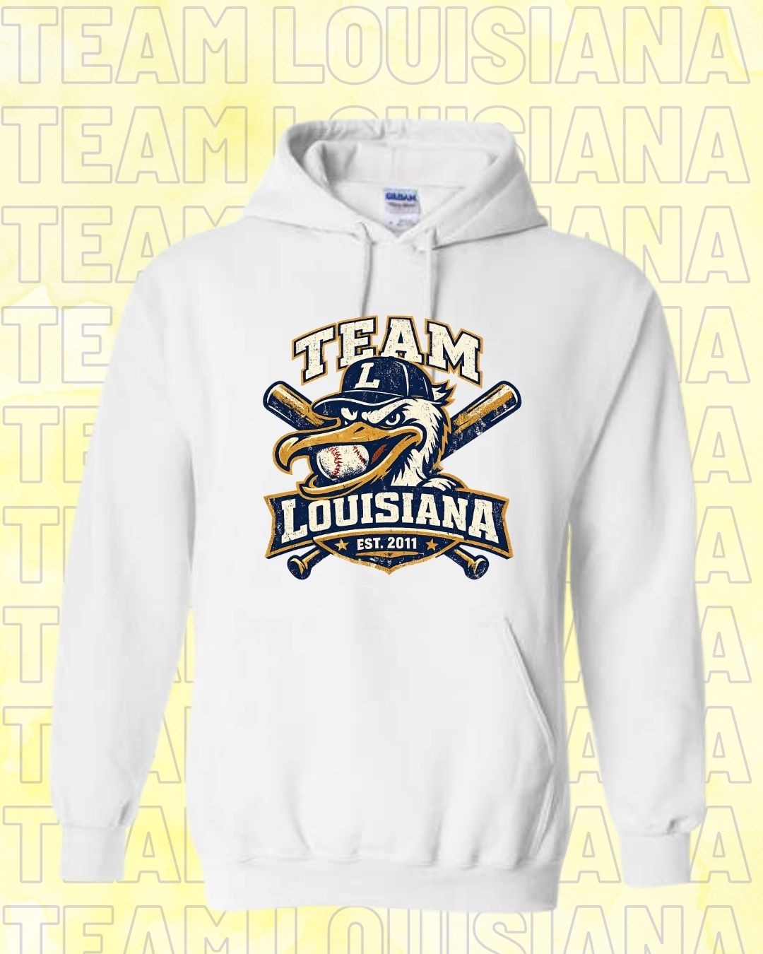 ADULT Team Louisiana Pelican Grunge