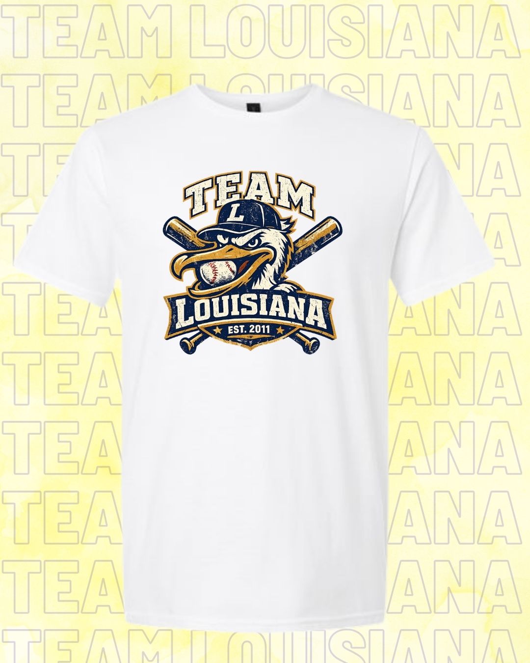 ADULT Team Louisiana Pelican Grunge