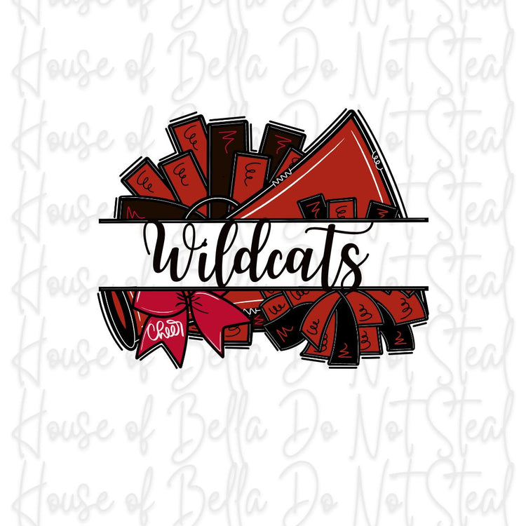 Wildcats Poms Sticker