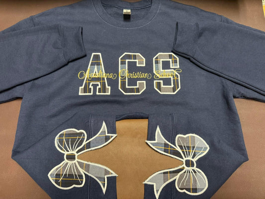 Embroidered Bow Side Sweatshirt